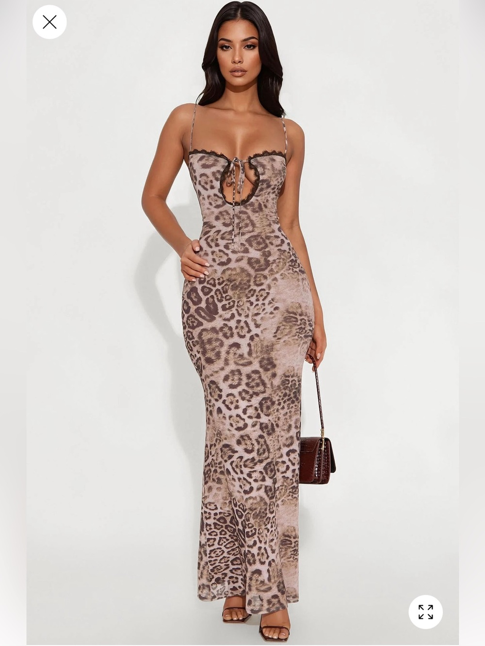 Fashion Nova Chloe Mesh Leopard Maxi Dress Size XS 🐆✨